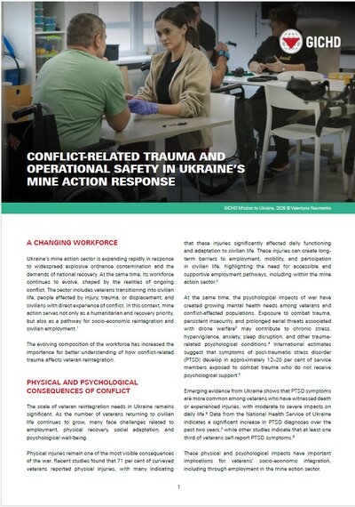 Conflict-related trauma and operational safety in Ukraine’s mine action response