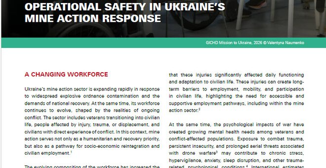 Conflict-related trauma and operational safety in Ukraine’s mine action response