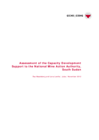 Assessment of the Capacity Development Support to the National Mine Action Authority South Sudan Report December 2012