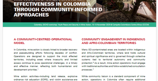 Just Released: Improving operational effectiveness in Colombia through community - Informed approaches