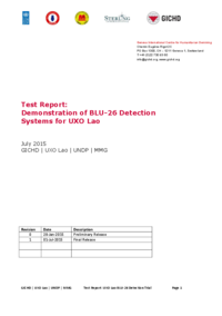 UXO Lao Detection Trial Test Report