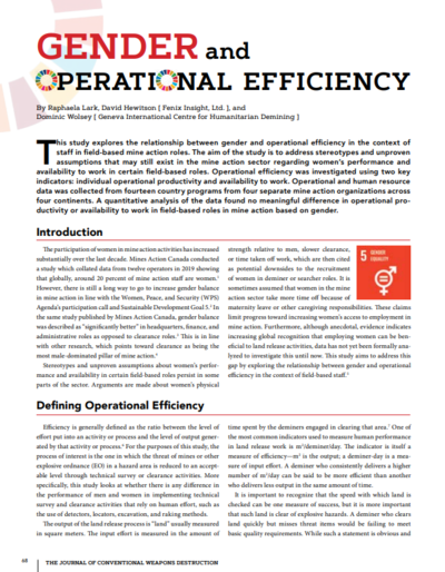 Gender and Operational Efficiency