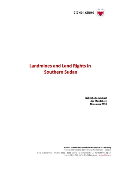 Landmines and Land Rights in Southern Sudan