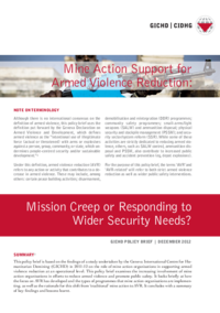 Mine Action Support for Armed Violence Reduction: Mission Creep or Responding to Wider Security Needs? Policy brief