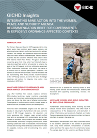 GICHD insights | Integrating mine action into the women, peace and security agenda: recommendation brief for governments in explosive ordnance-affected contexts
