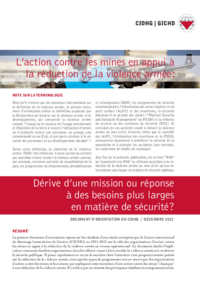 Action contre les mines et réduction de la violence armée