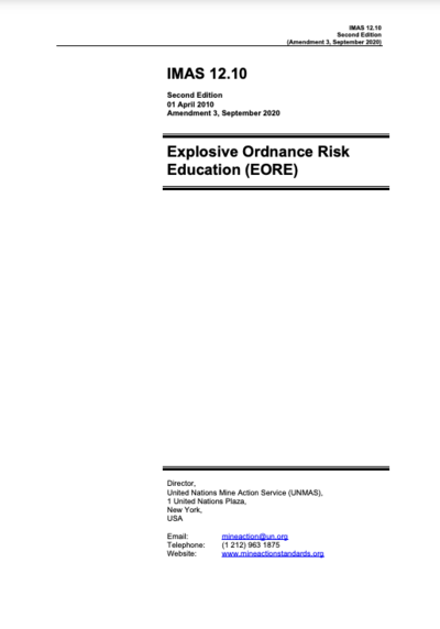 International Mine Action Standard (IMAS) 12.10: Explosive Ordnance Risk Education
