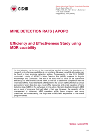 Mine Detection Rats | APOPO | Efficiency and Effectiveness Study using MDR capability