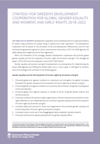 Strategy for Sweden’s Development Cooperation for Global Gender Equality and Women’s and Girls’ Rights 2018–2022
