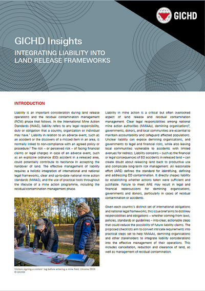 Integrating Liability into Mine Action Frameworks
