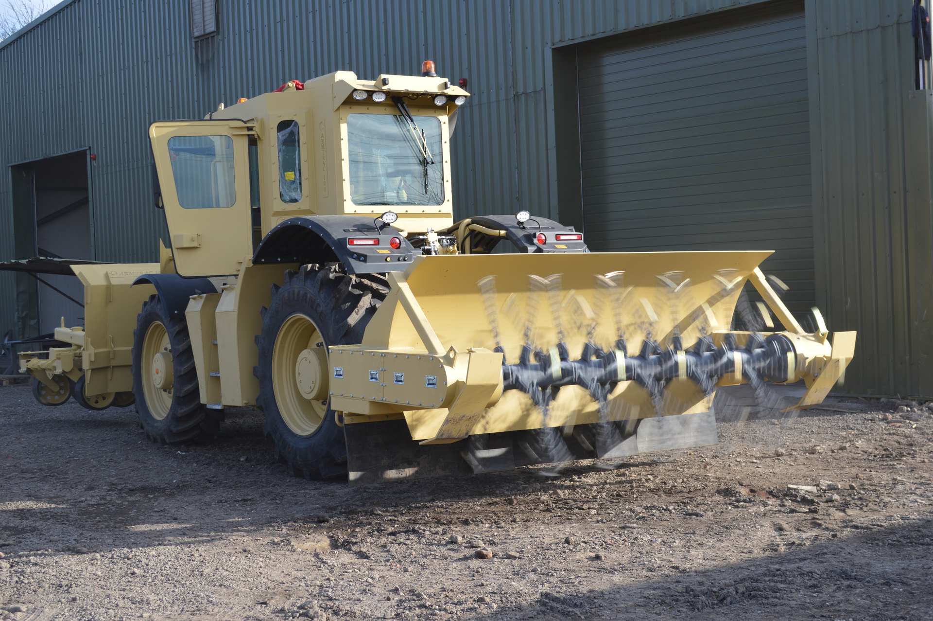 A100 Rear View cw Flail Spinning Roller