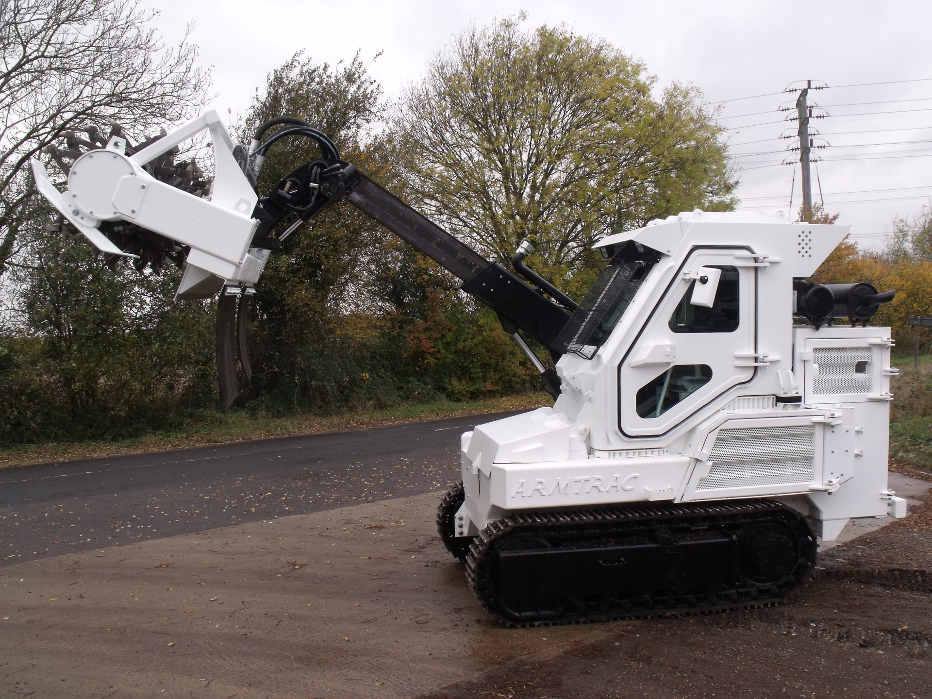 A75T Boom arm extended and raised