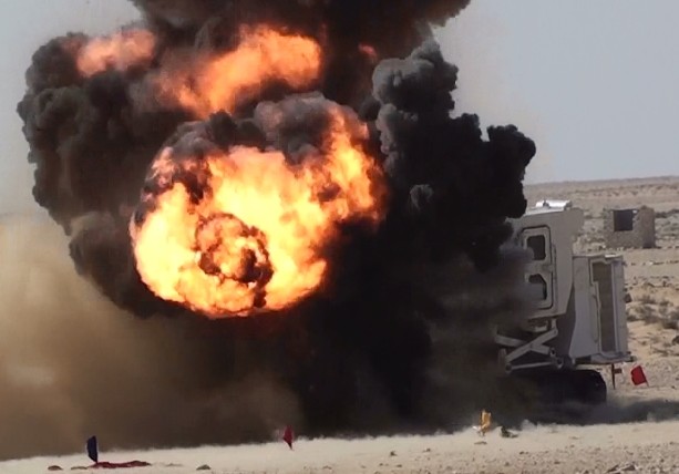 Armtrac 400 detonates Mk15 AT Mine in Egypt