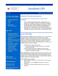Fact sheet on Handheld GPS