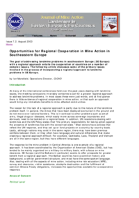 Opportunities for Regional Cooperation in Mine Action in Southeastern Europe
