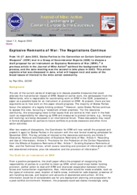 Explosive Remnants of War: The Negotiations Continue