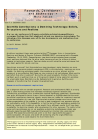 Scientific contributions to demining technology : beliefs, perceptions and realities