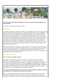 International Mine Action Standards: Some Frequently Asked Questions and Answers