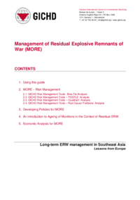 Management of Residual Explosive Remnants of War (MORE) Issue Briefs