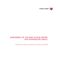 Assessment of the Mine Action Centre for Afghanistan (MACA)