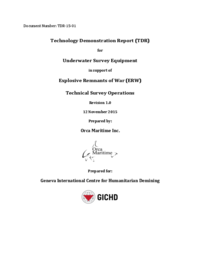 Technology Demonstration Report for Underwater Survey Equipment