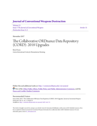 The Collaborative ORDnance Data Repository (CORD)